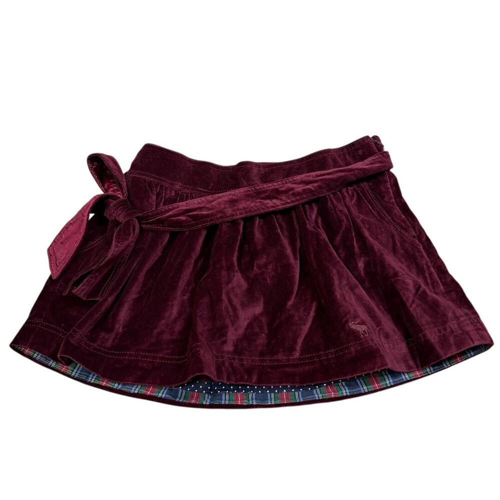 Vintage Y2K Abercrombie & Fitch Womens Size 2 Burgundy Velvet Mini Skirt NWT
